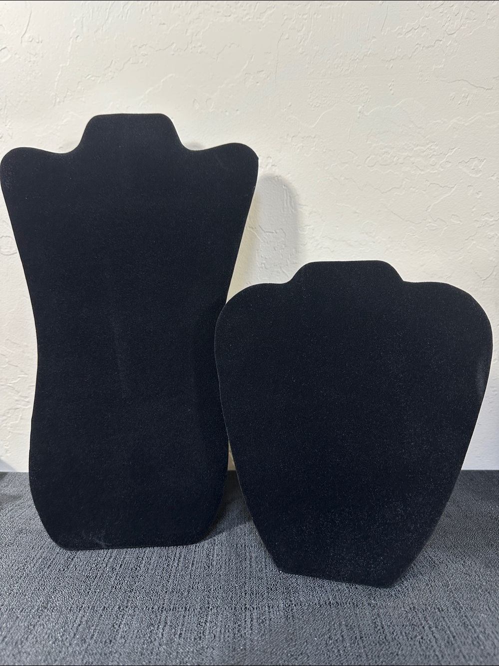 Two Black Velveteen Standing Necklace Displays - Picture 4 of 6